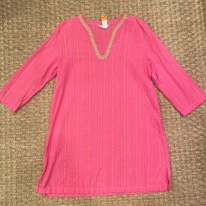 Lilly Pulitzer Pink and Gold Cotton Tunic